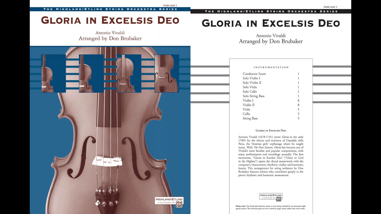 Gloria In Excelsis Deo, arr. Don Brubaker – Score & Sound