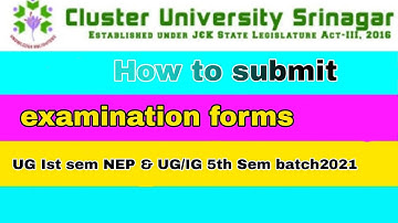 How to submit Cluster University examination form  || For Batches