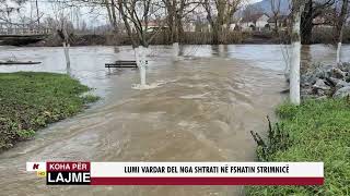 Lumi Vardar Del Nga Shtrati Në Fshatin Strimnicë