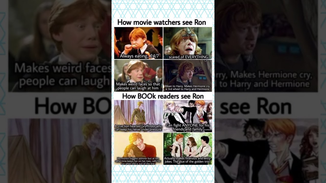Movie Ron vs Book Ron 🦁 | The Ron Weasley We Deserved! ❤️| Harry Potter#shorts#memes#plzsubscribe🙏