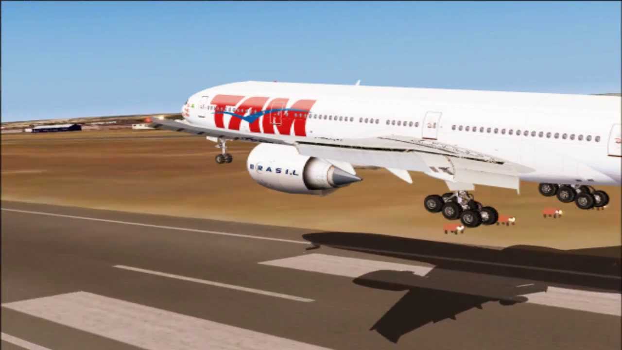 ✈ Landing at Guarulhos(SBGR)-(GRU) 777-300ER Tam Linhas Aéreas  ✈