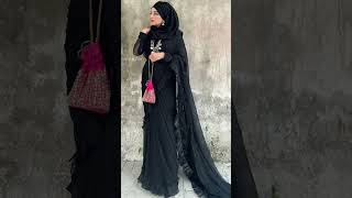 Most trending beautiful saree  with hijab stylish wear dresses #hijabgirl, #sareefashion ,#subscribe screenshot 1
