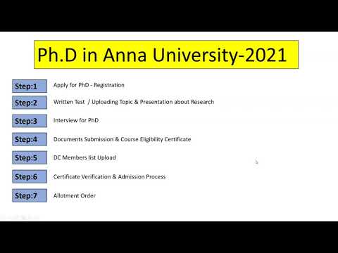 Anna University Ph.D Apply - January 2022 Session in Tamil