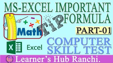 MS-EXCEL IMPORTANT FORMULA AND TIPS FOR ANY EXAMINATION (COMPUTER SKILL TEST)