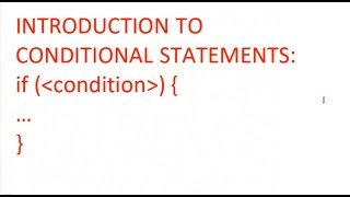 Conditional Statements - If Statements Introduction