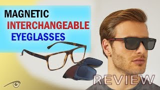 Armani eyeglasses with magnetic sunglasses - YouTube