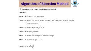 NUMERICAL METHODS LAB.Week 2 Bisection Method