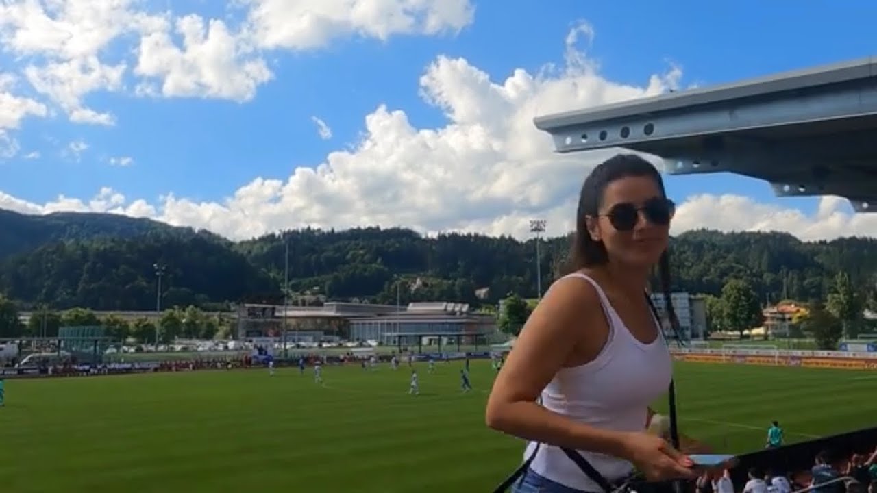 Walking through Kufstein Austria and watching a football game