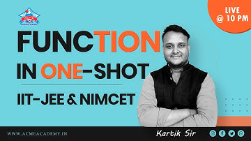 Function in One Shot | Short-Tricks | NIMCET CUET IIT-JEE Class 12