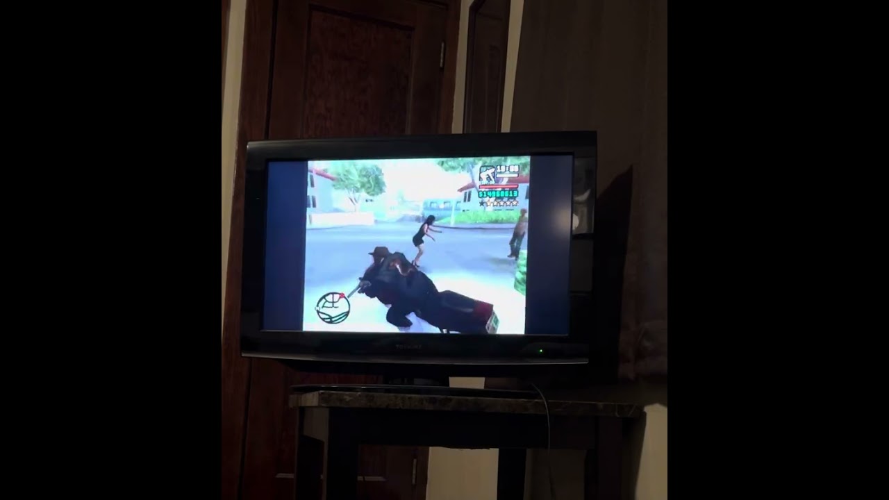 GTA San Andreas Police Chase … wasted in Sanfierro shooting down a roadblock