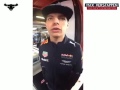 Max Verstappen in the RedBull Racing garage