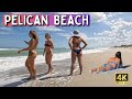 BEACH WALK 4K ☀️ PELICAN BEACH 🌴 FLORIDA, USA 🇺🇸  4K 60fps UHD