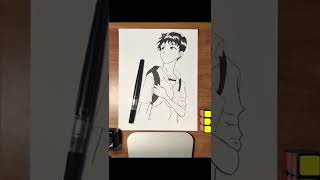 Shinji Ikari #art #ink #evangelion #artist #drawing #anime #manga #draw #inking Resimi