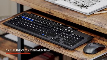 IRONCK Industrial Computer Desk 55", Office Desk with Printer Monitor Shelf Storage Shelf CPU Stand