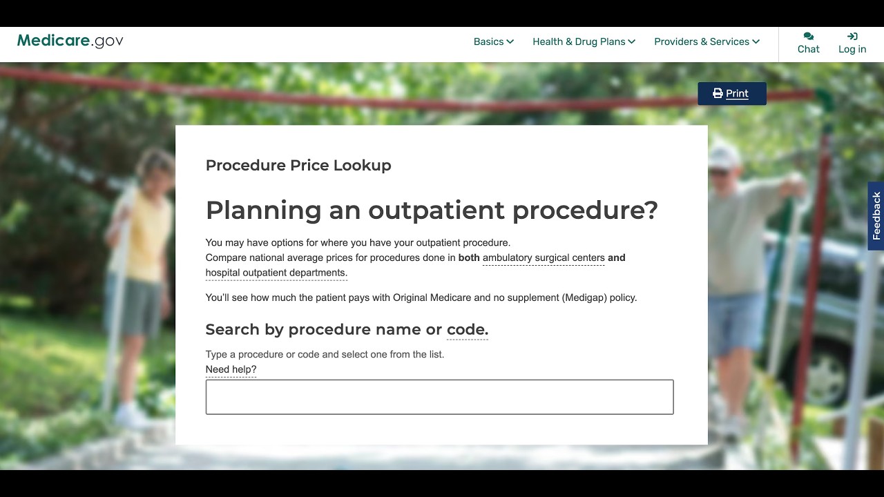 Поиск цен на амбулаторные услуги.