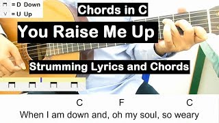 You Raise Me Up Guitar Lesson Chords in C Tutorial Strumming Lyrics and Chords chords