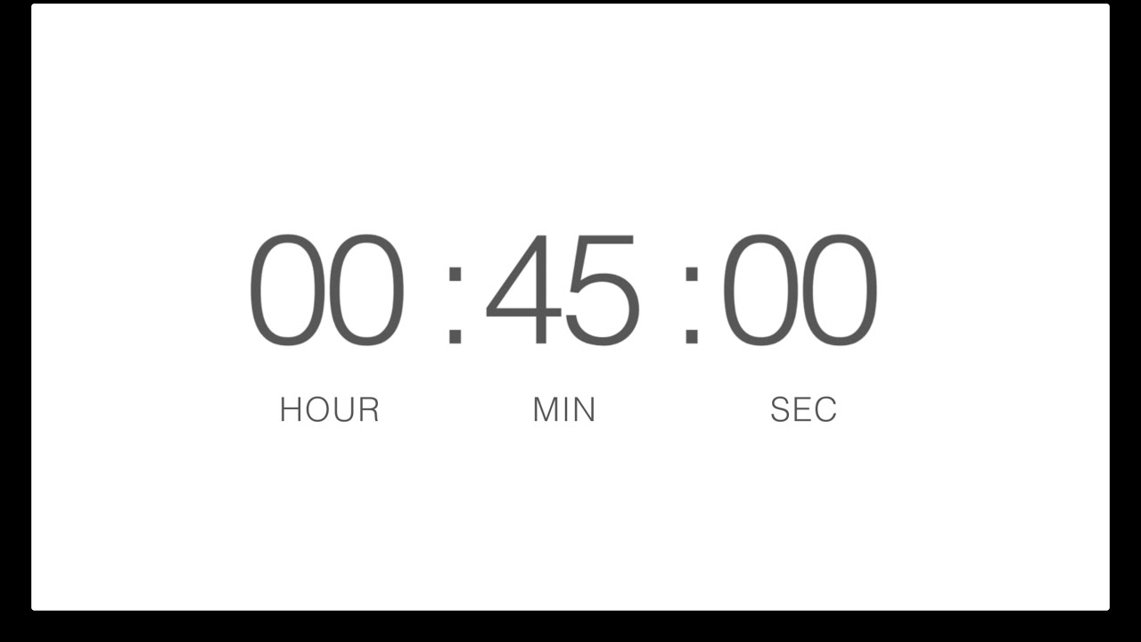 45 minute countdown timer (45 mins) white YouTube 45 minute countdown timer (45 mins) white YouTube