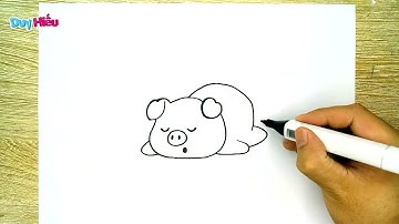 How to draw cute cute pig - Simple pig drawing tutorial - Draw the cutest pig