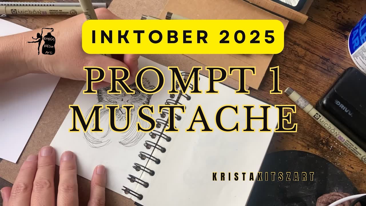 Inktober 2025 | prompt 1 | Mustache | Kristakitszart 