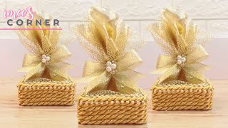 Metallic Gold Elegant Souvenir and Favors Idea Using Recycled Materials || Upcycle Soap Box