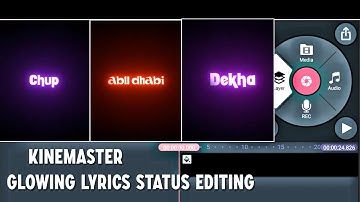 Trending Glowing Lyrics Video Editing In Kinemaster | Black Screen Lyrics Status Video Editing