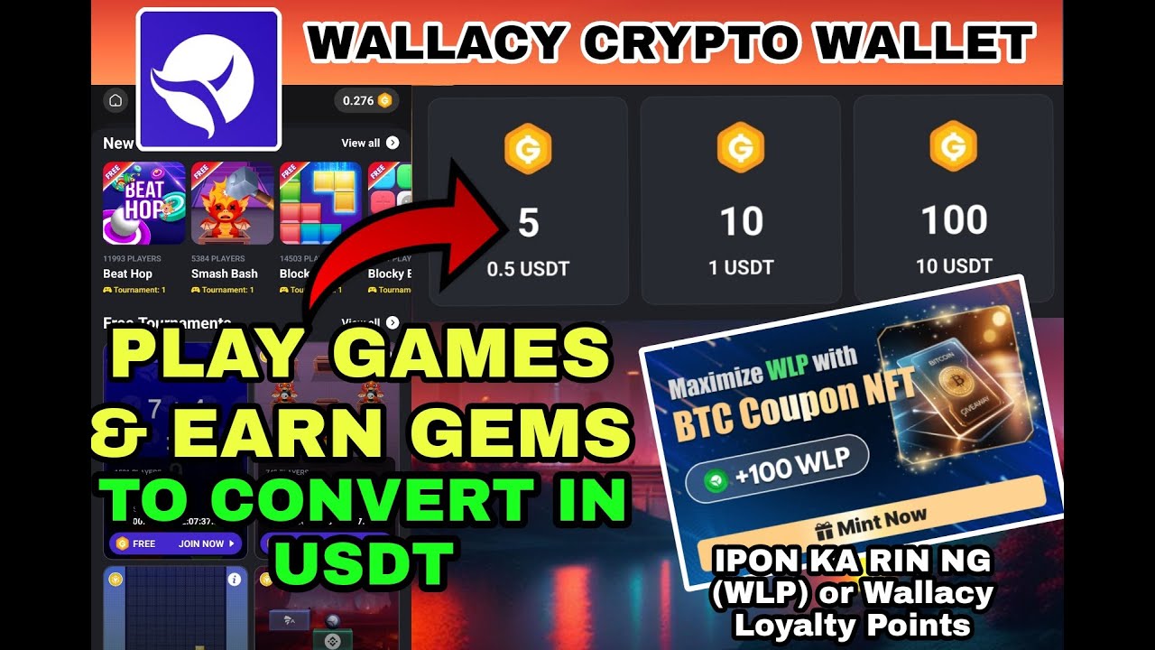 WALLACY CRYPTO WALLET EARN GEMS CONVERT TO USDT & EARN (WLP) FOR AIRDROPS