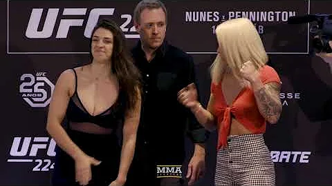 Mackenzie Dern vs. Amanda Cooper UFC 224 Media Day Staredown - MMA Fighting