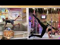 Male TV host works out in stiletto heels