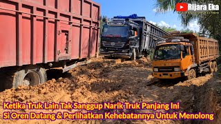 Si Oren Datang Perlihatkan Kehebatannya Ketika Yang Lain Tak Mampu Untuk Menarik Truk Hino Terbenam