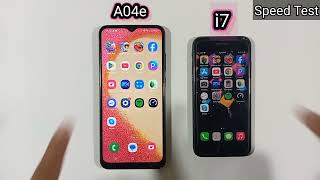 Samsung Galaxy A04e vs Iphone 7 | Speed Test And Comparison