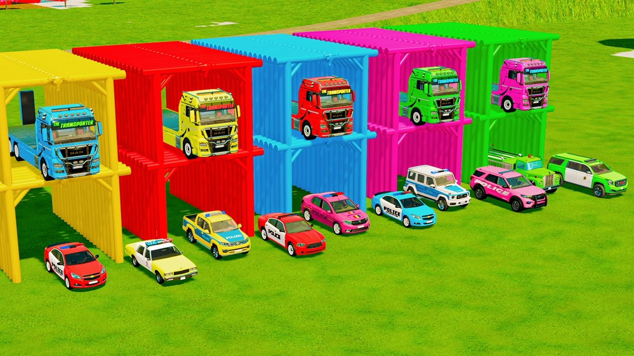 TRANSPORTING ALL POLICE CARS & AMBULANCES WITH MERCEDES POLICE TRUCKS ! FS22