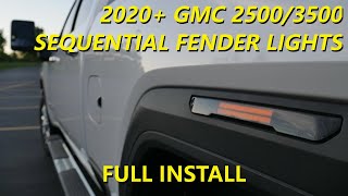 GMC Sierra 2500 / 3500 Fender Light  Smoked or Frosted Running Light & Sequential Signal   (2020+)