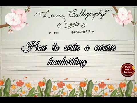How to write a cursive handwriting for beginners | cursive handwriting | Dancing script handwriting