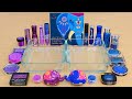 Blue vs Violet - Mixing Makeup Eyeshadow Into Slime ASMR - Satisfying Slime Video
