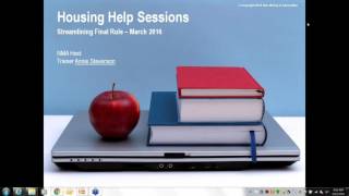 Housing Help Session  Streamlining Final Rule
