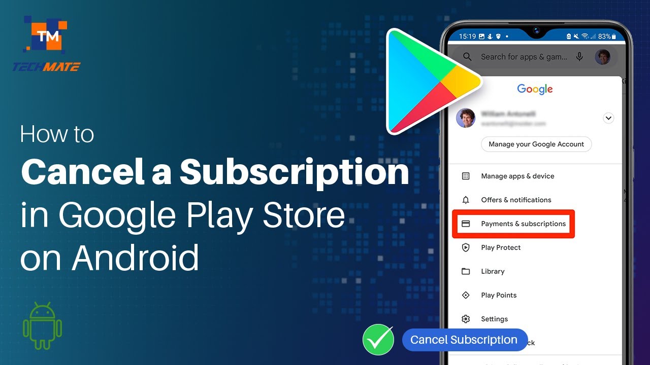 How to Cancel Subscriptions on Google Play Store | Tech Mate - YouTube