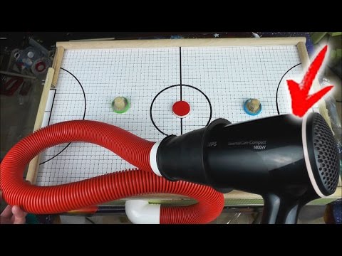 Homemade Air hockey using HAIRDRYER. How to Make Mini Air hockey
