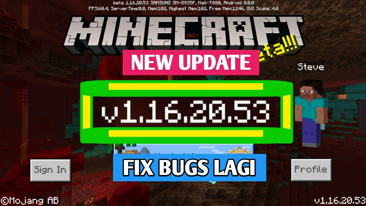 UPDATE TERBARU MCPE V 1.16.20.53 DI ANDROID - TERBARU 2020 - YouTube