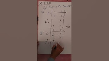 #transposeofamatrix #export transpose of 3x3 matrix, #math #mathtrick #matrixtypes #shortvideo