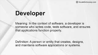 Developer Meaning