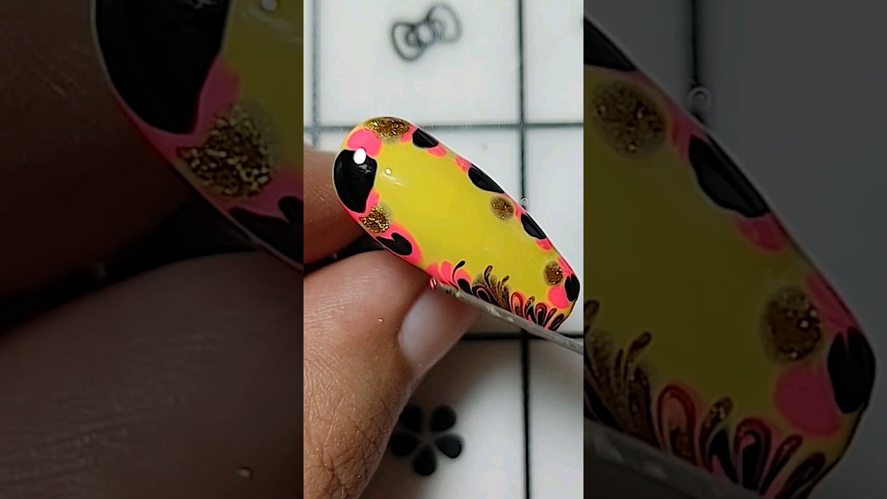 Nail art design using needle 