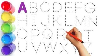 Alphabet, ABC song, ABCD, A to Z, Kids rhymes, collection for writing along dotted lines for toddler