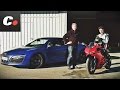 Audi R8 V10 Plus vs Ducati 899 Panigale en circuito - Prueba coches.net / Test / Review en español