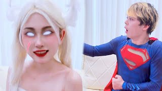 So scary! The superwoman has transformed! #superman #spiderman #supergirl