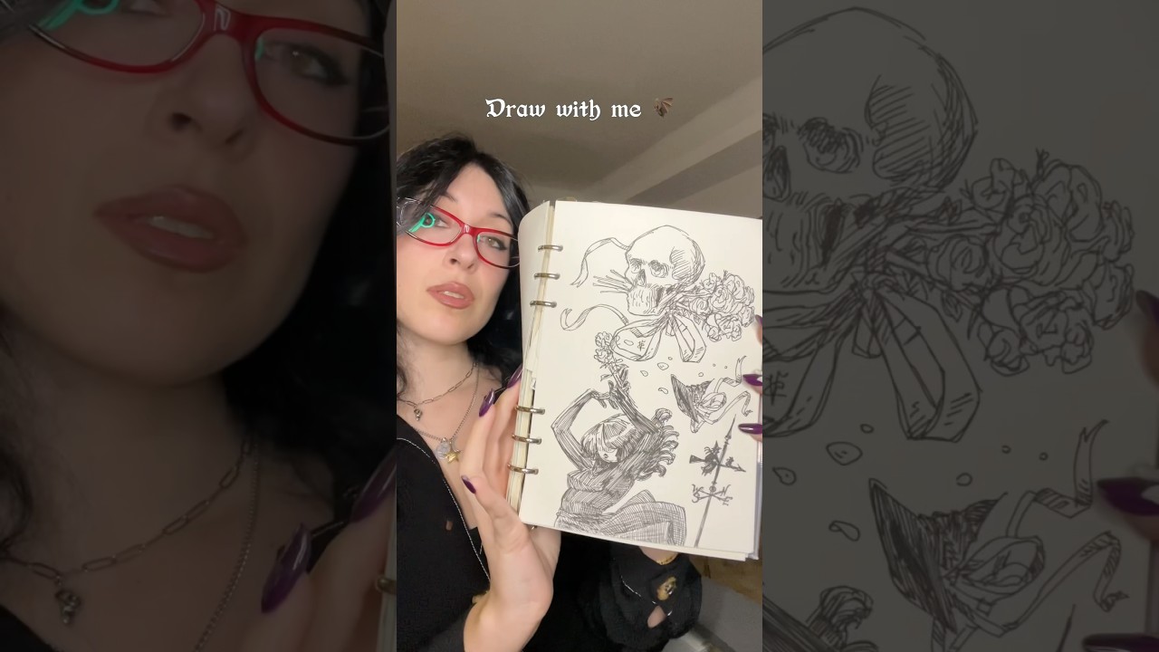 Drawing in my sketchbook 🦇✍🏻