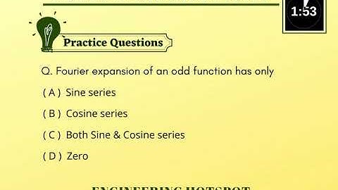 Fourier Series | Practice Question with Timer | by Harshvardhan Singh