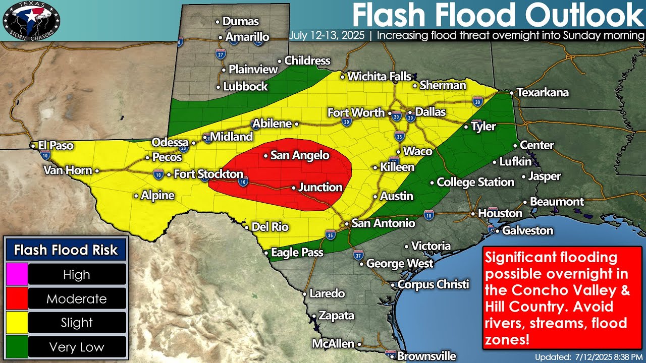 Serious Texas Flash Flood Threat Tonight – Hill Country & Concho Valley ...