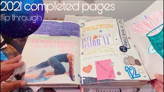 completed pages in my creative daily journal/fauxbonichi flipthrough + chat✨2021