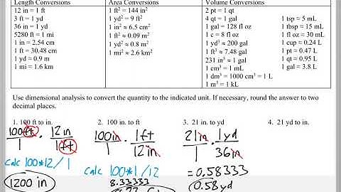 Math 118 : 1.1 #3, #4 (Mathematical Explorations Tutorial : Converting, Dimensional Analysis)