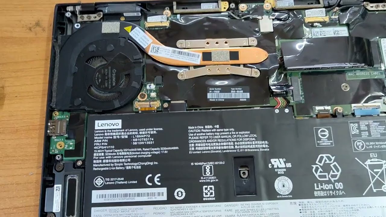 Inside Lenovo Thinkpad X1 carbon gen 8 ssd upgrade battery